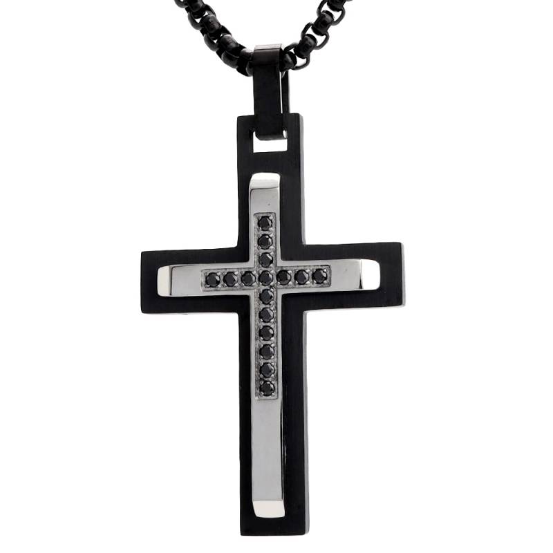 クロスネックレス ステンレス クロスネックレス [n741-black] | スタイルで探す