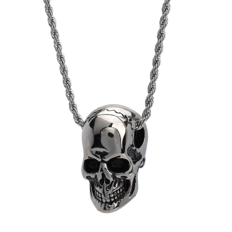 ステンレス スカルネックレス シルバー [n754-silver] | ネックレス