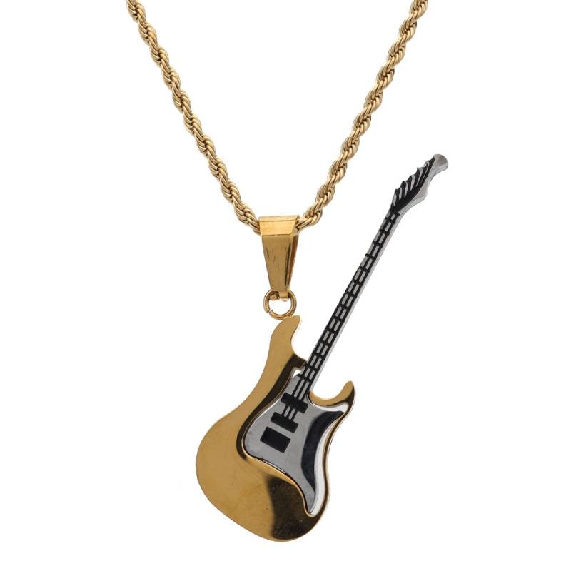 ステンレス ギターネックレス ゴールド [n755-gold] | ネックレス