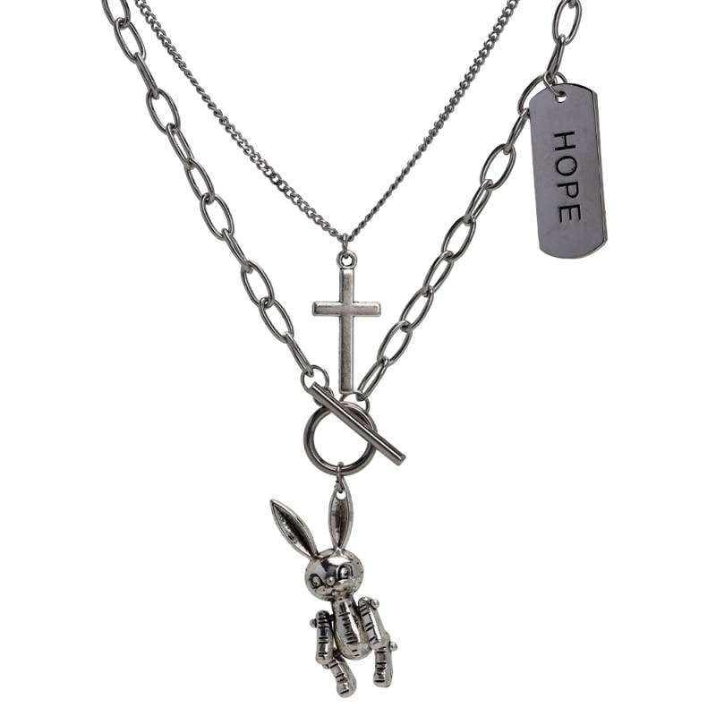 ステンレス ロングネックレス 二重 [n758] | ネックレス,ステンレス