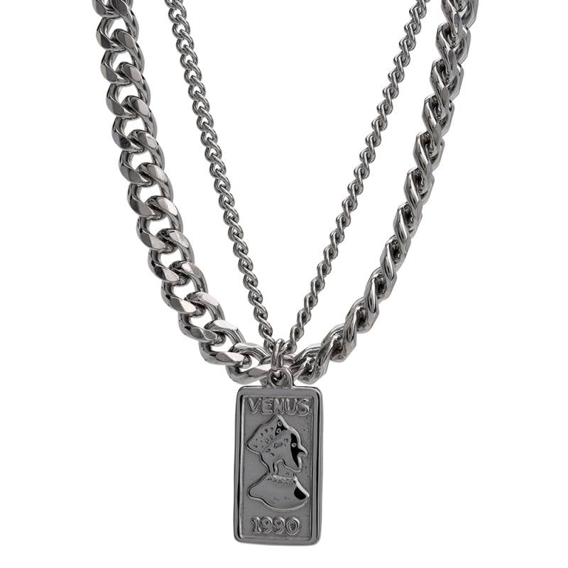 ステンレス 重ね付けネックレス 二重 [n760] | ネックレス,ステンレス