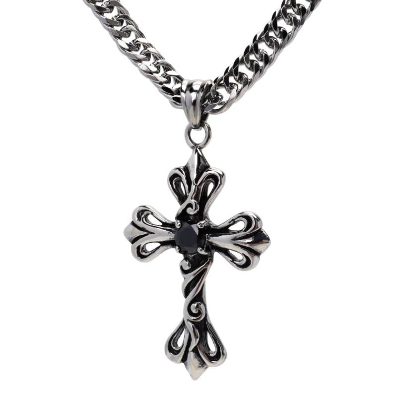 ステンレス クロスネックレス [n825-n348-s-5mm] | ネックレス