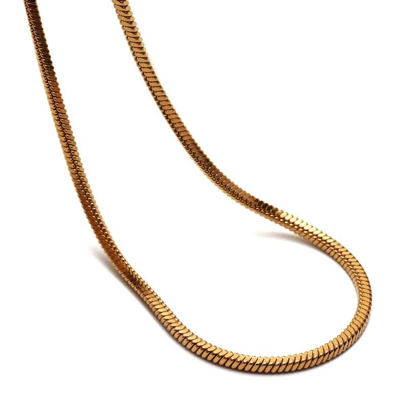 ステンレス スネークチェーンネックレス [c052-gold] | ネックレス