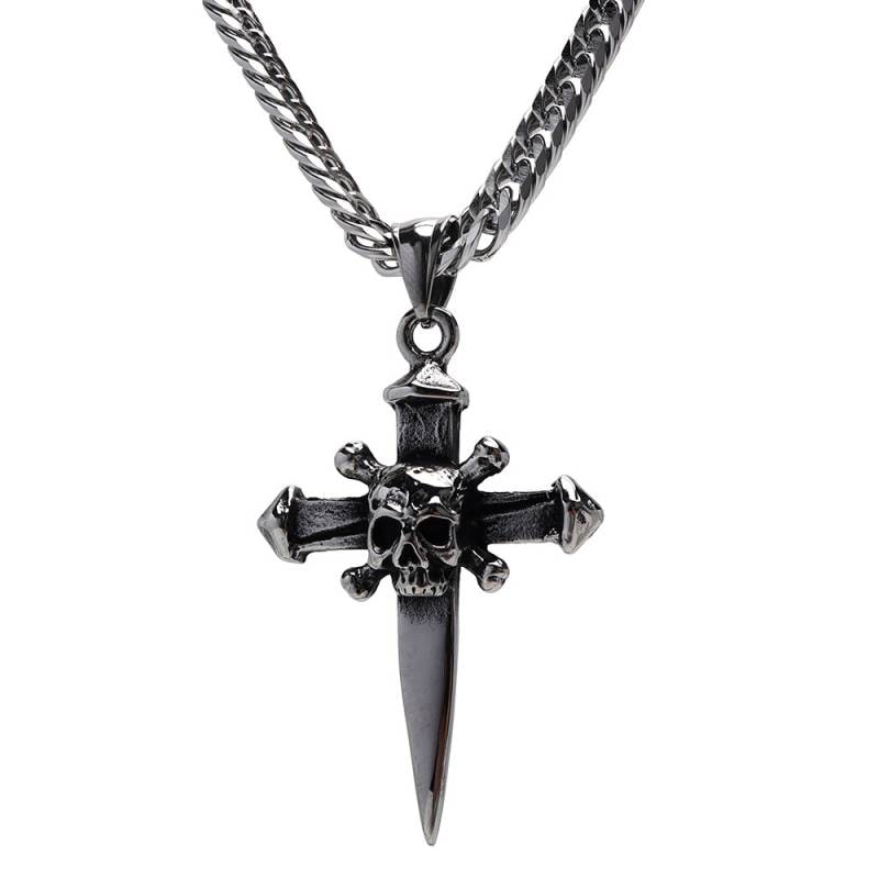 海賊旗クロス＆ダブル喜平ネックレス [n861-n348-6mm] | スタイルで