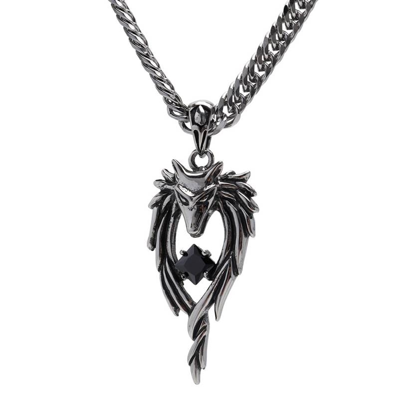 Szxcジュエリーウルフヘッドカスタムカップルチェーンペンダントネックレス20インチ+ 24 inch　並行輸入品 ウルフギャング・ヴァン・ヘイレンのシグネイチャーモデル SA-126