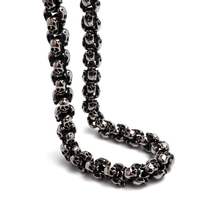 316L スカルチェーンネックレス [n897-silver] | スタイルで探す,迫力