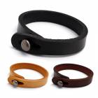 シンプルな本革ブレスレット 3色 2サイズ [b766]