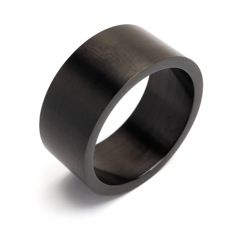 ステンレス シンプル 艶消しリング ワイド [r576-black] | リング