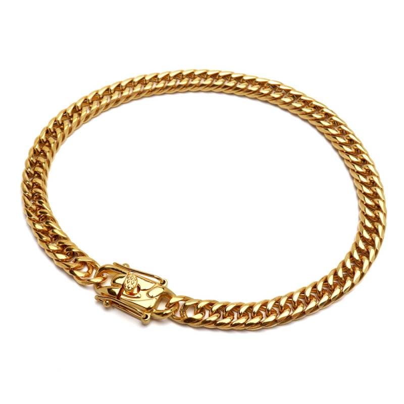 ステンレス製 ダブル喜平ブレスレット [b814-gold-6mm] | ブレスレット