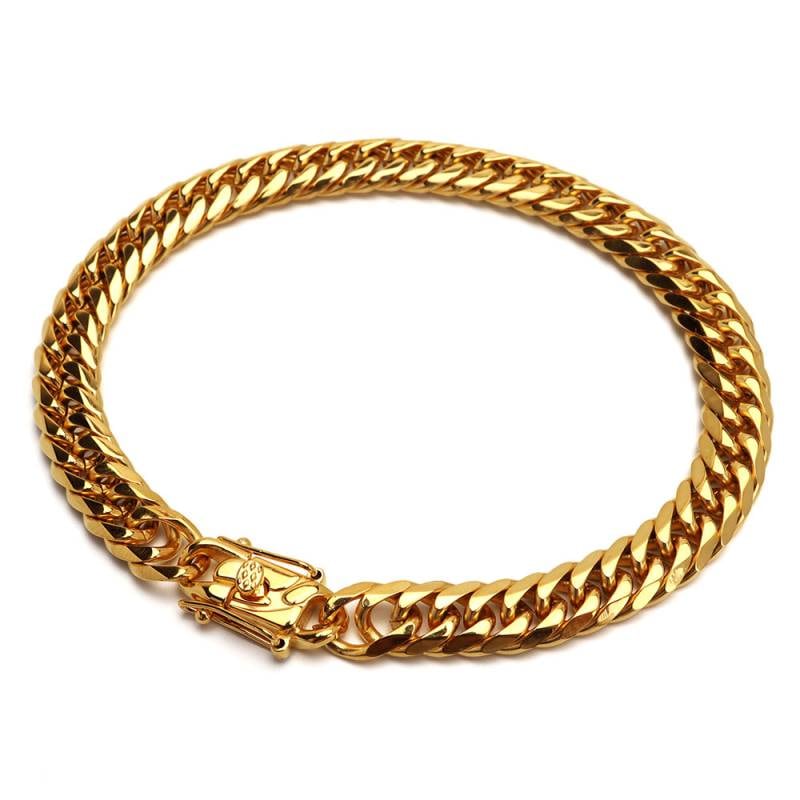 ステンレス製 ダブル喜平ブレスレット [b814-gold-7mm] | ブレスレット