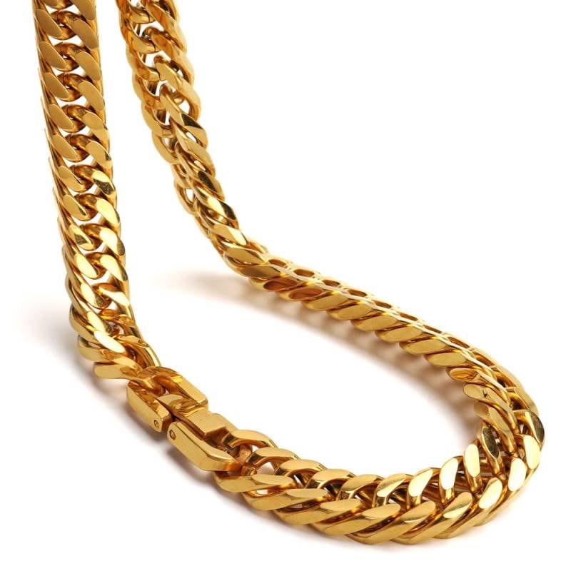 ステンレス製 ダブル喜平ネックレス [n957-gold-8mm] | ステンレス喜平