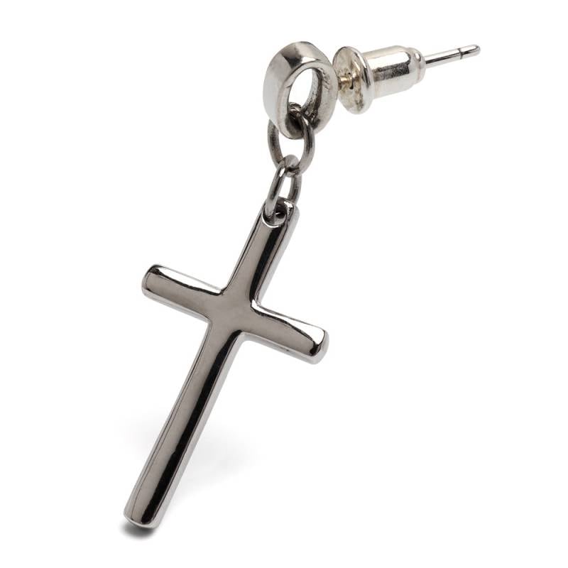 クロス ピアス925 シルバー925 メンズピアス クロス 十字架 ドロップピアス