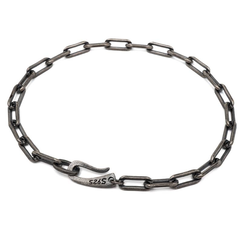 シルバー925 長小豆チェーンブレスレット [bs252-4mm] | ブレスレット