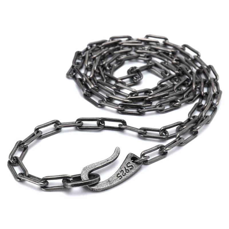 シルバー925 長小豆チェーンネックレス [cs063-3mm] | ネックレス