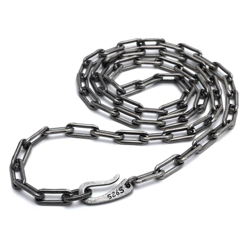 シルバー925 長小豆チェーンネックレス [cs063-4mm] | ネックレス
