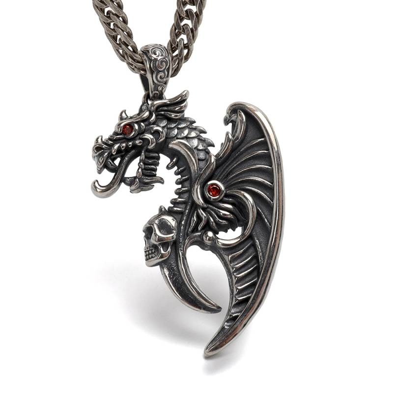 ブレイブハート ドラゴン 925シルバー ペンダント925刻印ありBUB-057 シルバー925 ドラゴンネックレス [ns241-ns186-50cm] | ネックレス