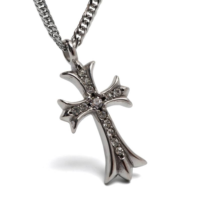 ステンレス クロスネックレス シルバー [n980-silver-n514-3mm