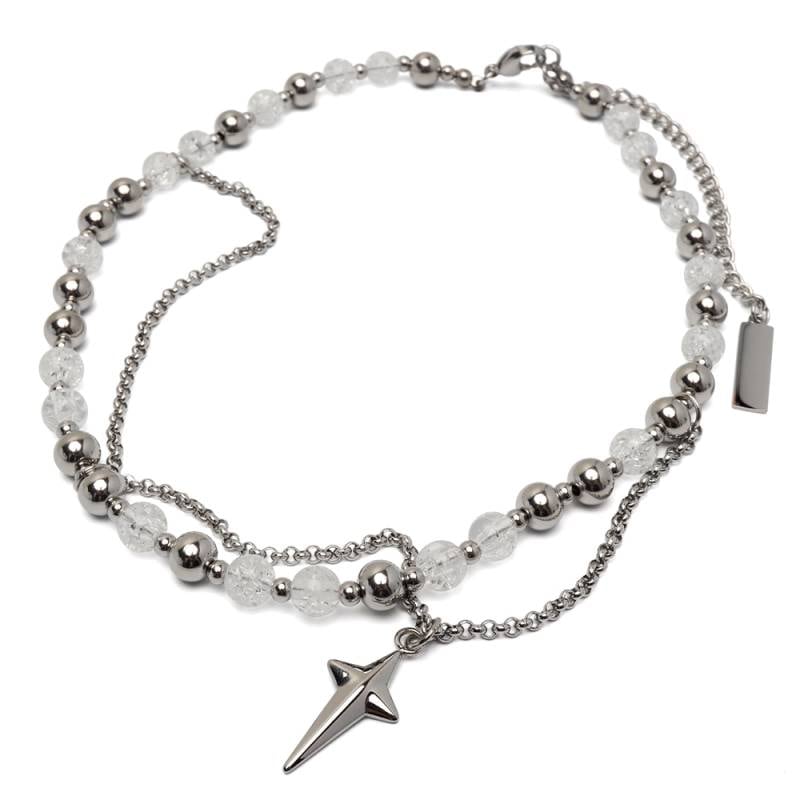 ステンレス 2連ネックレス クロス [n993] | ネックレス,ステンレス