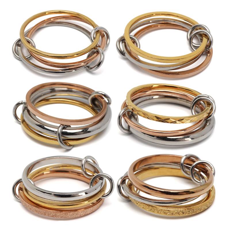 ステンレス トリニティ3連リング 6タイプ [r627] | リング,ステンレス