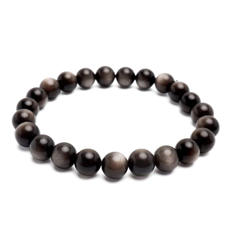 天然シルバーオブシディアンブレス 8.5mm [b865-8mm] | ブレスレット