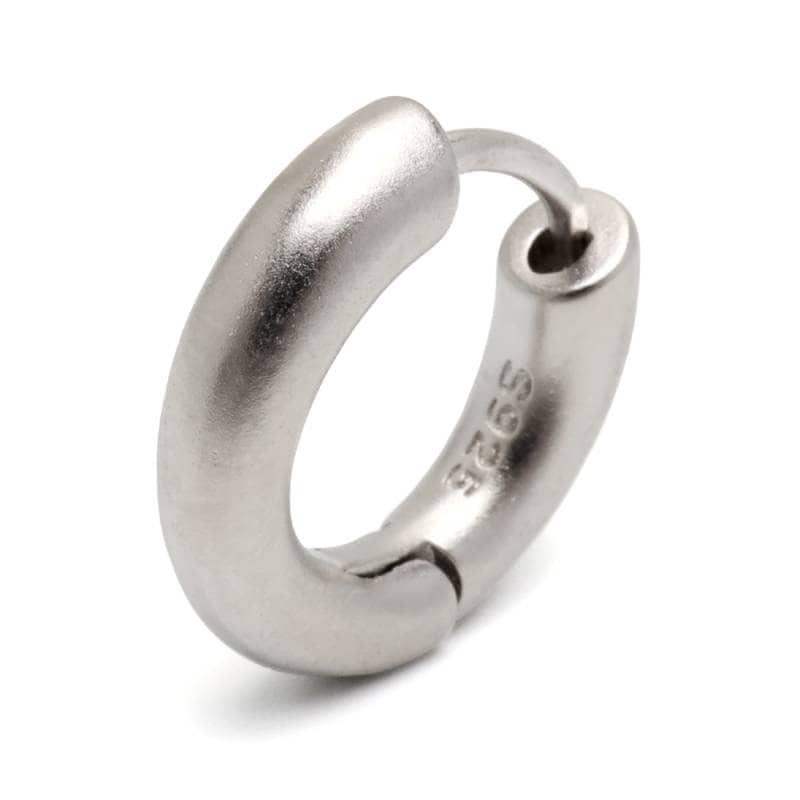シルバー925 silver 歪みフープピアス/軽研磨仕上げ シルバー925 つや消し加工のフープピアス [es468] | ピアス,シルバー