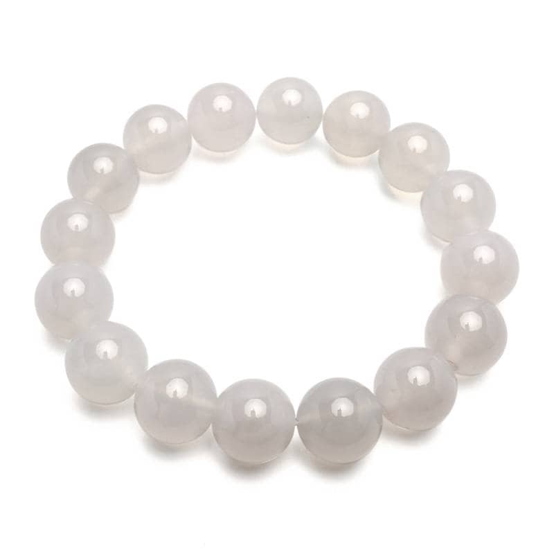 天然ホワイトアゲートブレスレット 14mm [b937-14mm] | ブレスレット