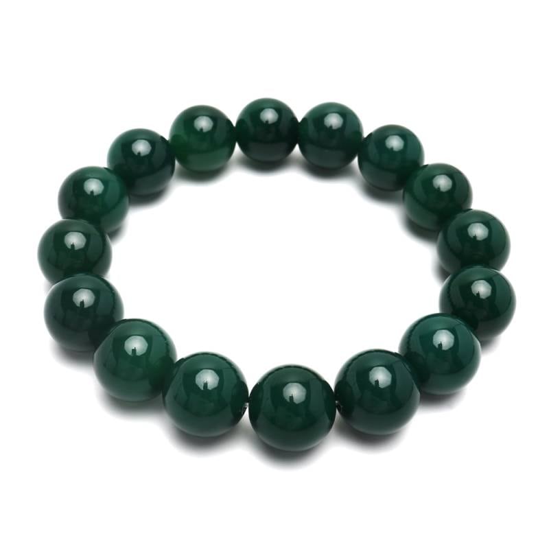 天然グリーンアゲートブレスレット 14mm [b946-14mm] | ブレスレット