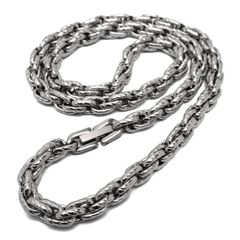 Tapper Rope ロープチェーン 925 シルバープレート 極太 ロープチェーン ブラック シルバー[c030-rope-s8] | すべて
