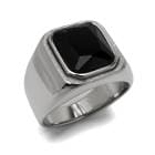 ステンレス 印台リング 特大ブラックストーン [r869]