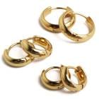 ステンレス つやつやな質感が魅力的なフープタイプのシンプルピアス。3サイズ [e488-gold]