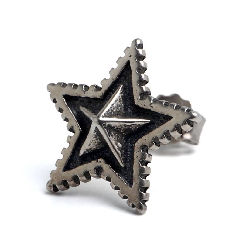 シルバー925 ギザギザのフチが特徴的なスターモチーフのピアス