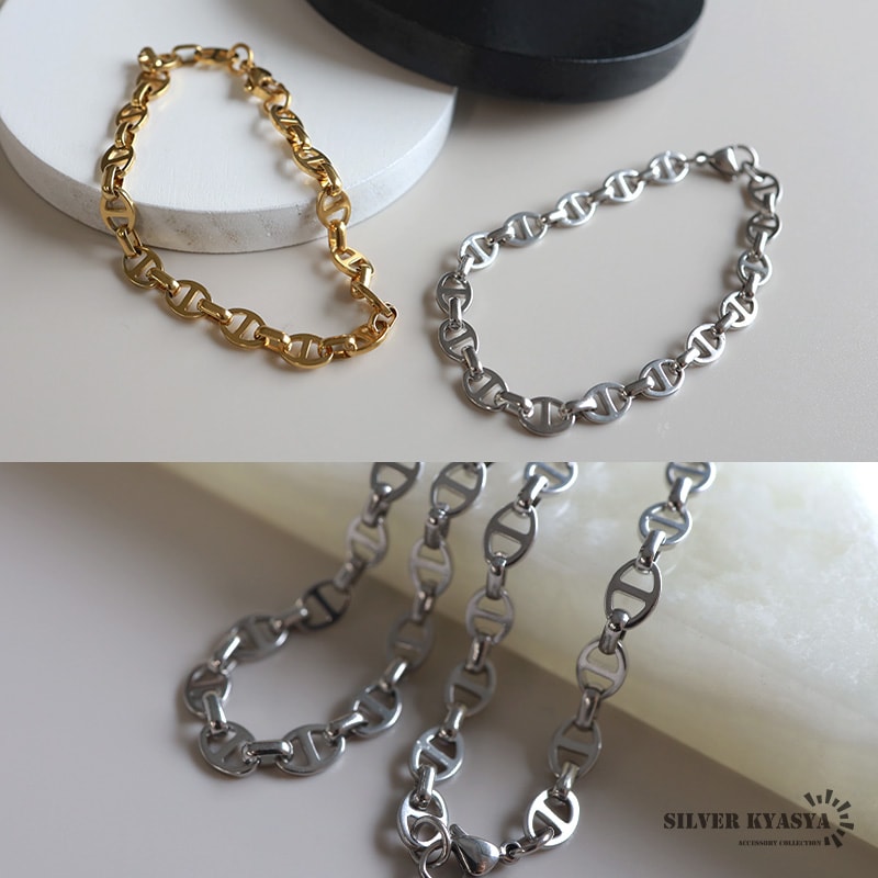 ステンレス アンカーチェーンブレスレット [b706-silver