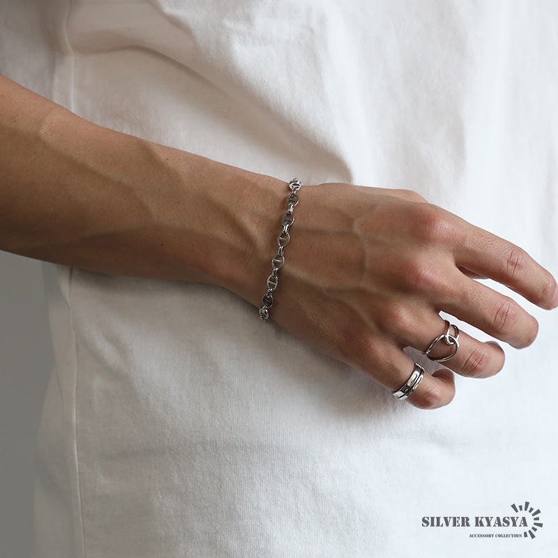 ステンレス アンカーチェーンブレスレット [b706-silver