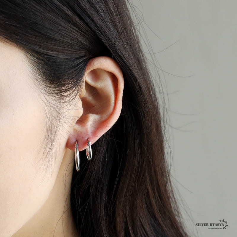 925 シンプルフープピアス 2サイズ [ce035] | お洒落なレディース