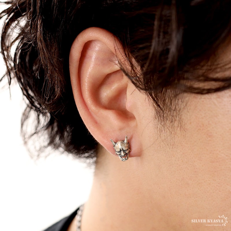 925 般若面ピアス [es327] | ピアス,シルバー925,スタッドピアス
