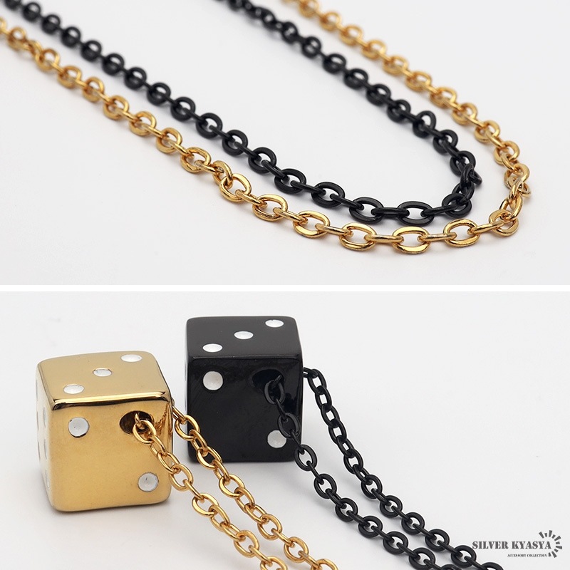 ステンレス サイコロ キューブ ネックレス [n638] | スタイルで探す