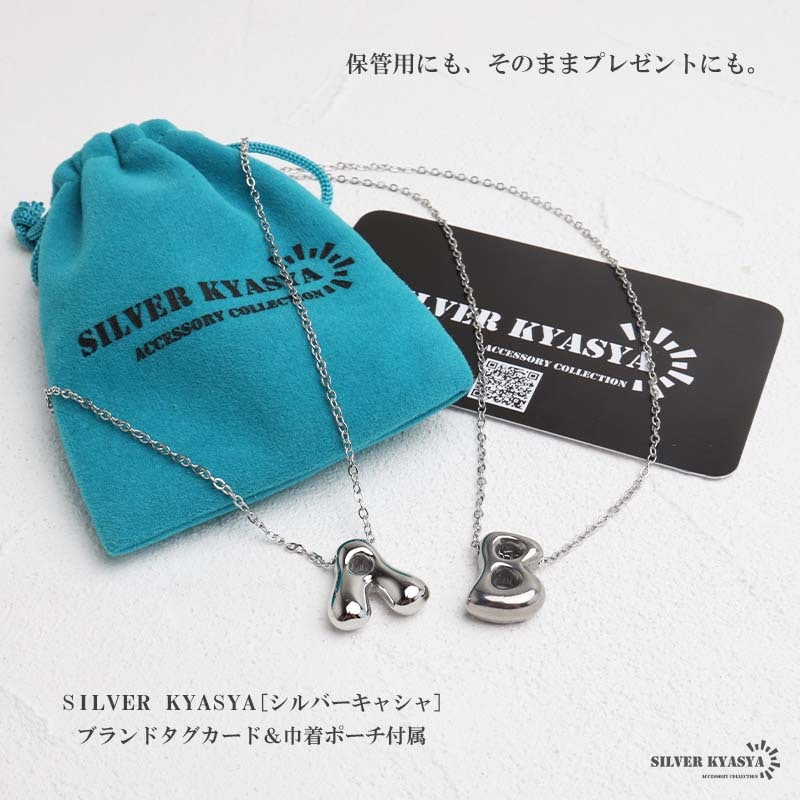 【極美品・希少sizeUS9】PHANTOM SK SILVER 18K ステンレス ぷっくり小ぶりが可愛いイニシャルネックレス