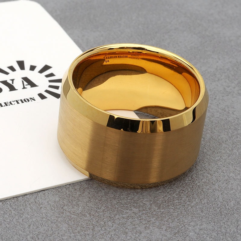 タングステン つや消し 太幅ゴールドリング [r474] | すべての商品