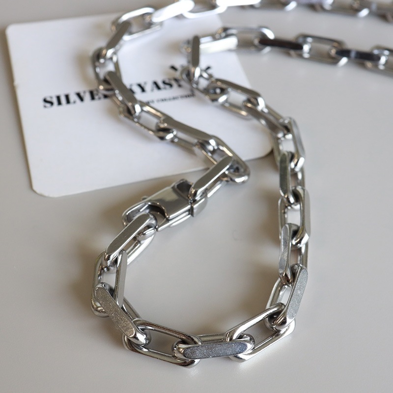 ステンレス 長小豆チェーンネックレス [n887] | ネックレス,ステンレス
