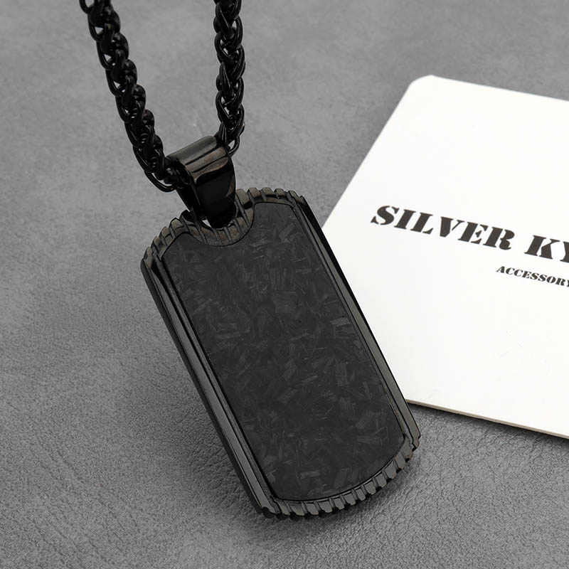 ステンレス ドッグタグネックレス [n707-black] | ネックレス