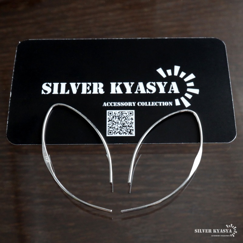 シルバー925 大ぶりカーブフックピアス [ce454] | ピアス,シルバー925