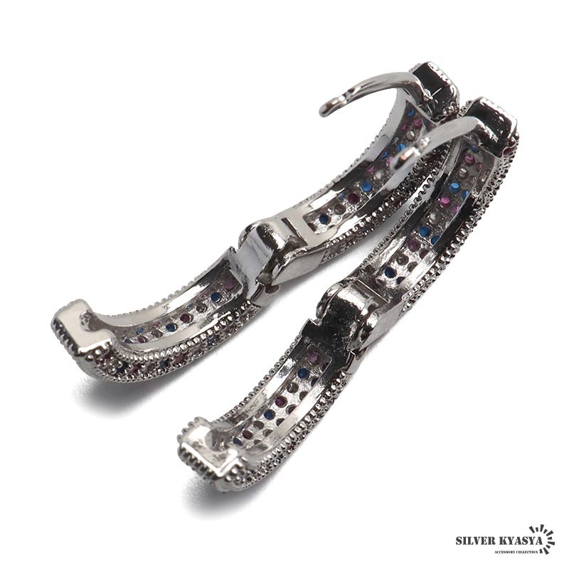 マルチカラーのストーンフープピアス [e469] | ピアス | SILVER KYASYA
