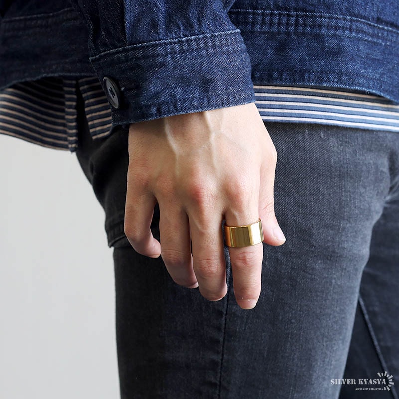 タングステン 太幅ゴールドリング [r476] | すべての商品