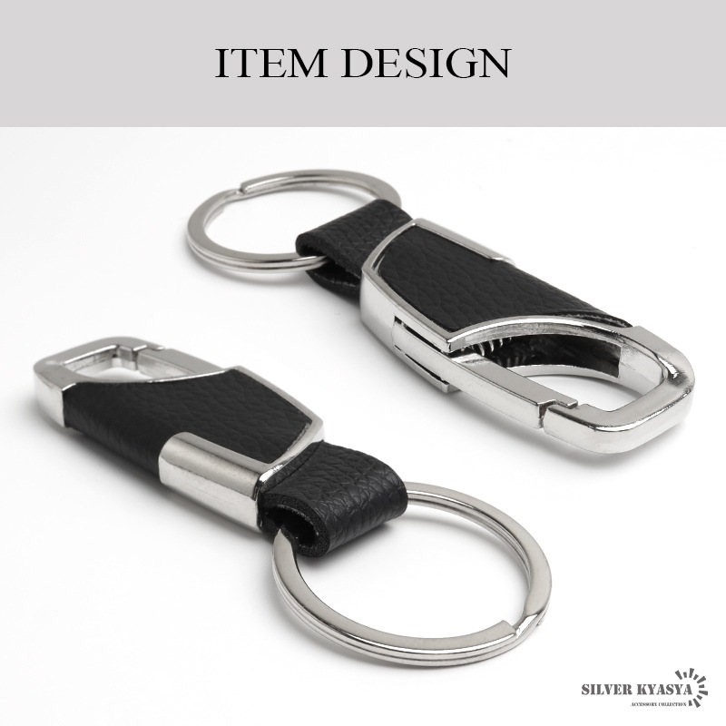 RILY キーリング 高級感溢れるレザーデザインのキーリング 2色 [z058] | キー