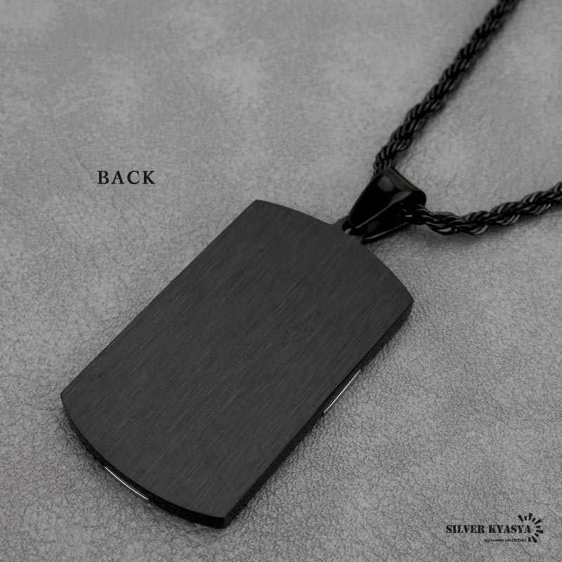 ステンレス ドッグタグネックレス [n708-black] | ネックレス