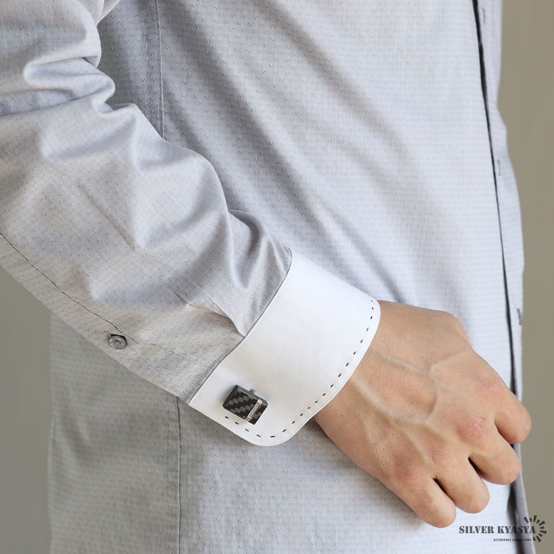 カーボン カフリンクス カフスボタン [zf007] | カフス | SILVER