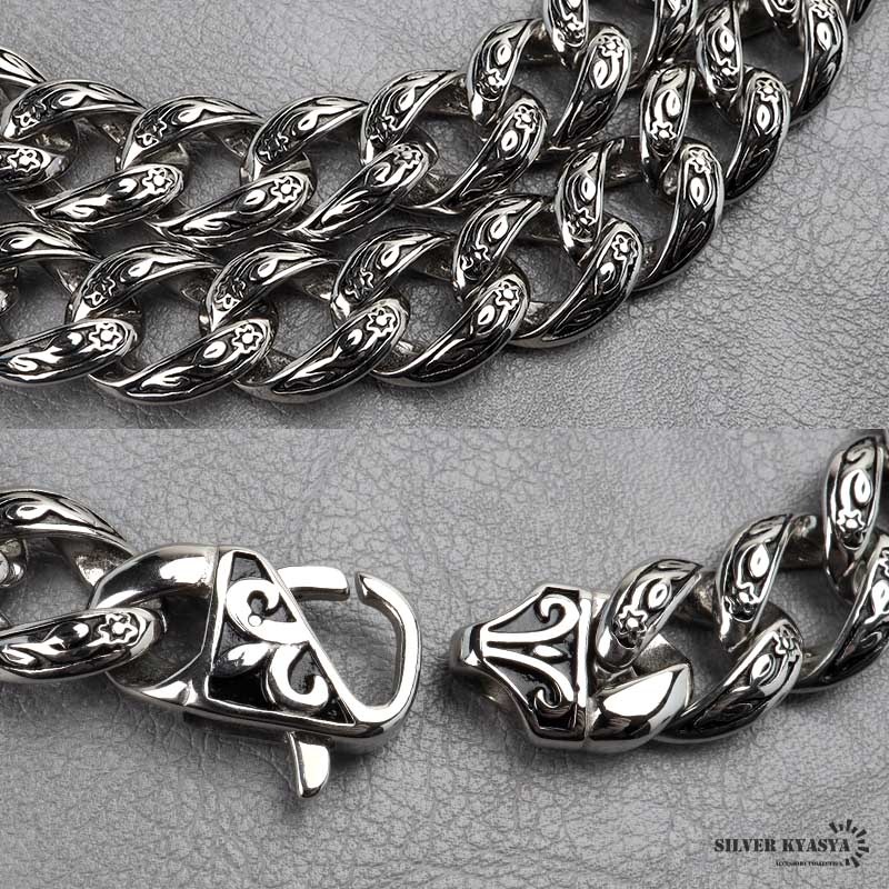 ステンレス ごつめの唐草ネックレス 2色 [n1101] | ネックレス