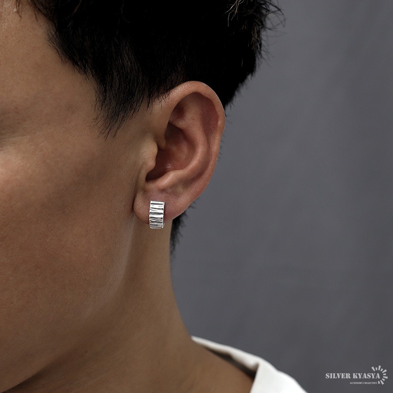 S925 ウェーブ フープピアス [es405] | ピアス,シルバー925,フープ