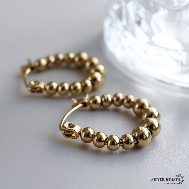 ステンレス つぶつぶフープピアス [e472] | ピアス,ステンレス,フープ