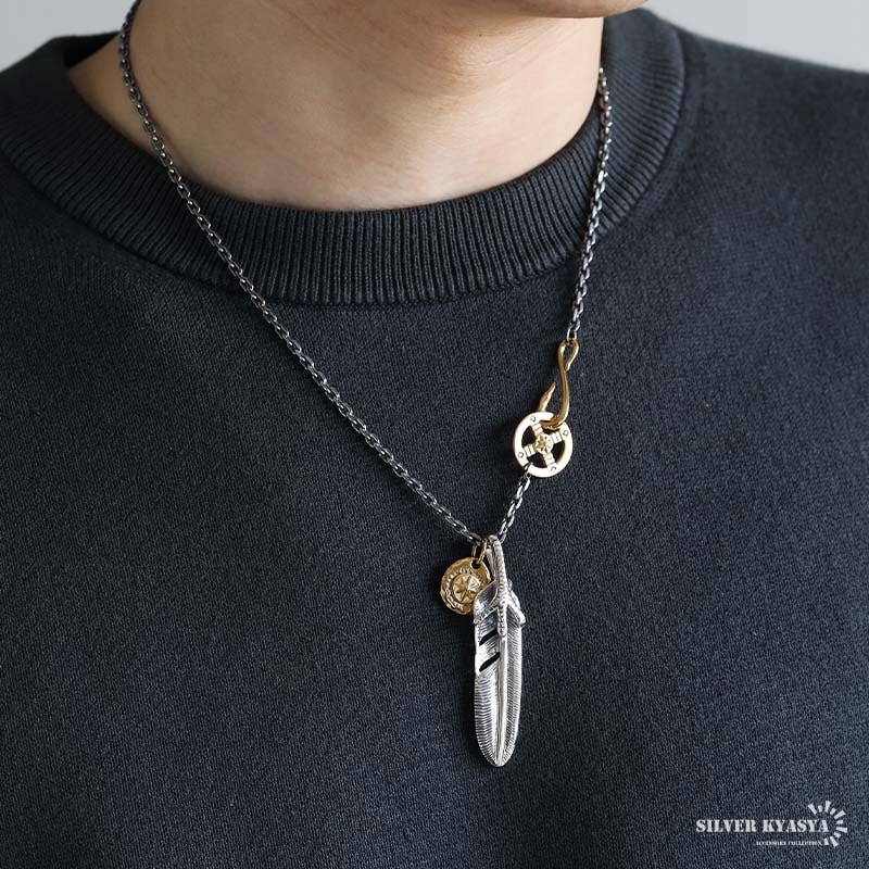 シルバー925 フェザーネックレス [ns262] | イーグル、フェザー